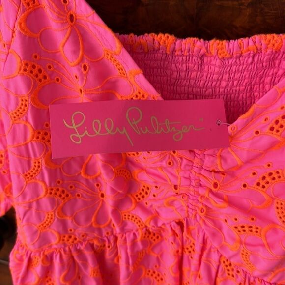 Lilly Pulitzer Kina Babydoll Eyelet Midi Dress - Picture 7 of 9